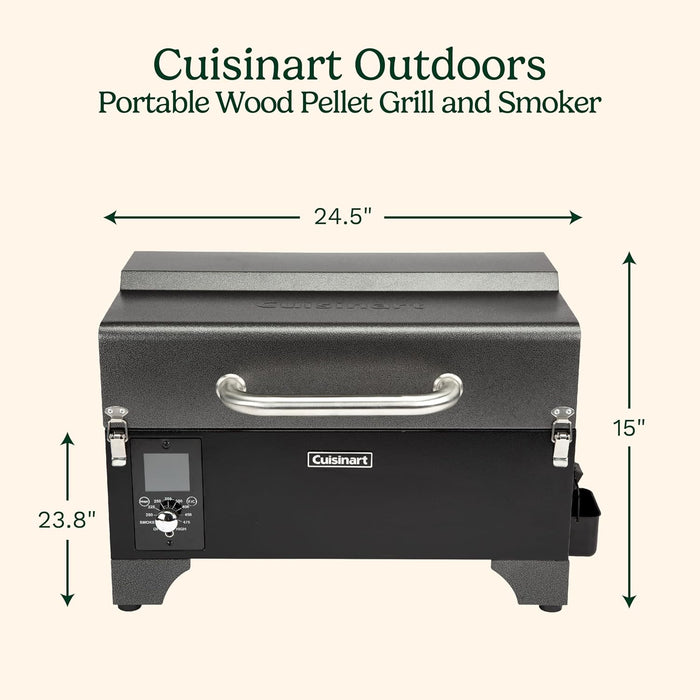 8-In-1 Portable Wood Pellet Grill and Smoker, Compact for RV, Tailgates, Camping, and Backyard Cooking, Smoky Flavor, Versatile Meat Smoker