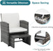 6 Pieces Patio Furniture Set W/Chairs and Ottomans, White