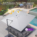 Outdoor Umbrella 9' X 11.5', 240GSM Blend Fabric, Pebble Grey