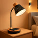 Wellness Series Wireless Charging LED Table Lamp, LED Desk Lamp and Book Light, Reading Light, Great Desk Lights for Home Office, Black with Woodgrain Accents