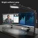 Desk Lamp for Home Office, LED Desk Lamp with Webcam Light for Video Calls, Dimmable 3000K-6500K Desk Light with Remote, Timer, Memory, Adjustable Swing Arm, CRI95+