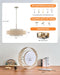 23.6-Inch Rattan Drum Chandelier 6-Light Nickel Finish