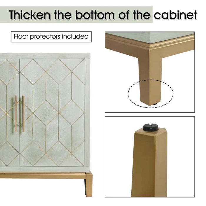 32" Accent Cabinet with Gold Trim