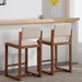 26" Bar Stools Set of 2, Linen Upholstered Counter Height Bar Stool