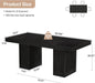 Tribesigns Dining Table for 4-6 People, 63 Inch Modern Rectangle Kitchen Table with Pedestal Base, Large Dinner Furniture for Dining Room, Kitchen, Living Room, Black