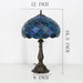 Tiffany Style Stained Glass Table Lamp Sea Blue Pearl 18.5 Inch
