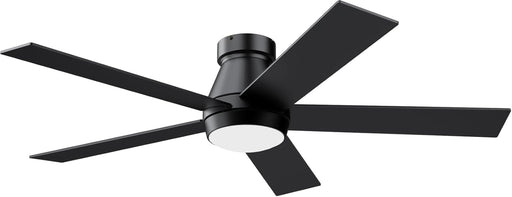 52" Ceiling Fan with Lights, Black Flush Mount Ceiling Fans, 5 Blades Low Profile Ceiling Fans, 6 Speeds DC Reversible, Dimmable, Modern Ceiling Fans for Bedroom, Living Room and Garage