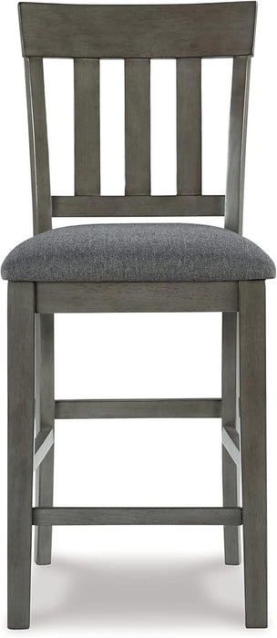 Hallanden Modern Farmhouse 25.75" Counter Height Upholstered Barstool, Set of 2, Dark Gray