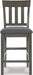 Hallanden Modern Farmhouse 25.75" Counter Height Upholstered Barstool, Set of 2, Dark Gray