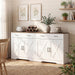 42.5" Farmhouse Sideboard Buffet Cabinet with Barn Doors, White