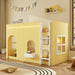 Twin-Size Solid-Wood Loft Bed With LED-Illuminated Yellow