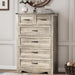 Dresser for Bedroom with 6 Drawers, 49" Tall Wood Chest of Drawers with Deep Drawers & Mental Handle, Modern Dresser TV Stand, Wooden Closet Storage Organizer for Living Room, Hallway, Entryway, Grey