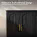 70" Modern Buffet Cabinet with 6 Doors Storage (Black)