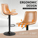 Adjustable Bar Stools Set of 4, Modern Faux Leather Swivel Barstools