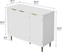 Fluted Sideboard Cabinet White With Adjustable Shelves