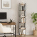 Rustic Brown IndustrialGrade Narrow Six Tier Bookcase