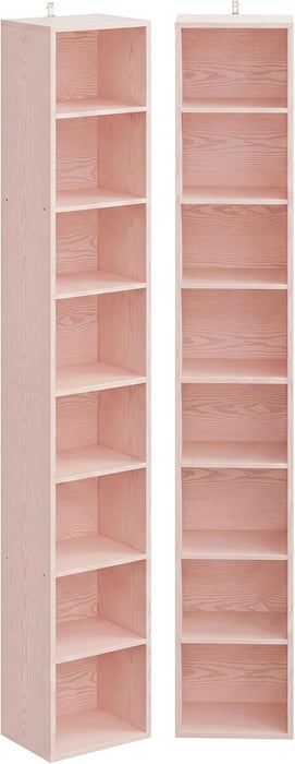 Tall Narrow Floorstanding Bookshelf With Eight Shelves