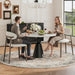 Dining Chairs Set of 4, Upholstered Kitchen & Dining Room Chairs with Curved Back and Bronze Metal Legs, Comfortable Modern Dining Side Chairs for Dining Room, Kitchen, Beige