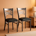 2 Pack HERCULES Series Clear Coated ''X'' Back Metal Restaurant Chair - Black Vinyl Seat