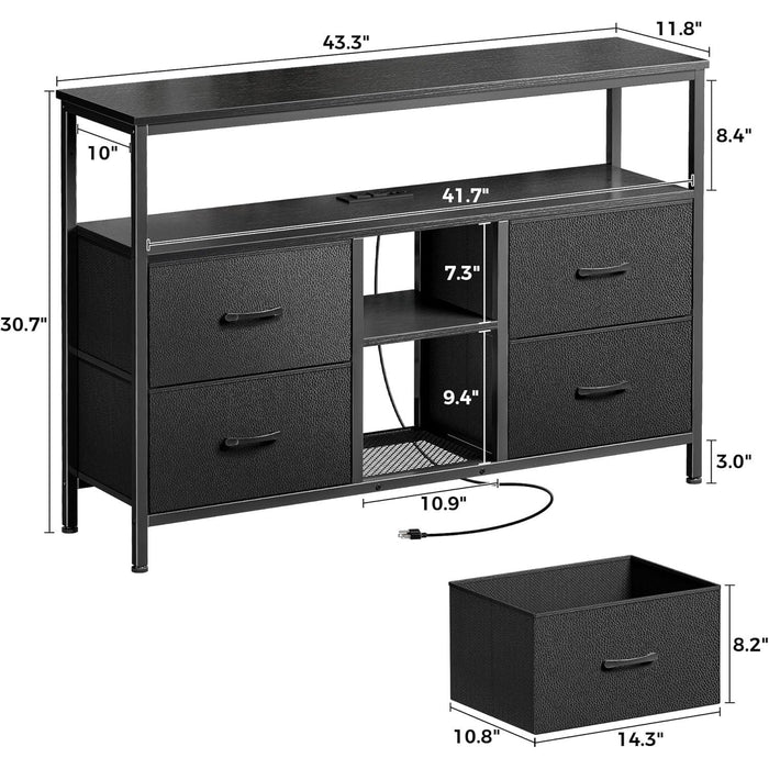 Black TV Stand with LED Lights