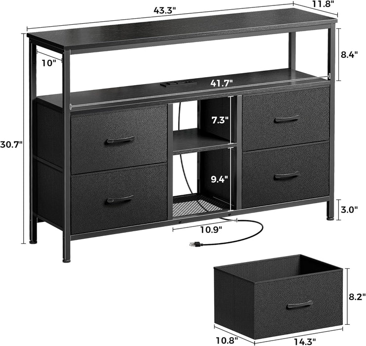 Black TV Stand with LED Lights