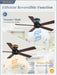 Black 48 Inch Modern Flush Ceiling Fan