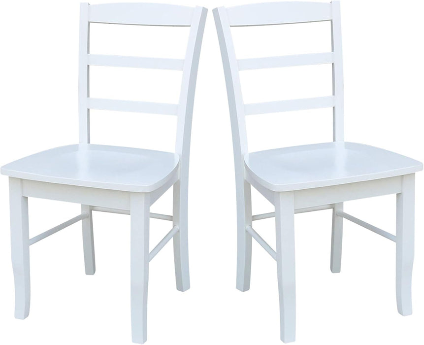 International Concepts Set of Two Madrid Ladderback Dining Chairs, White