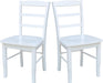 International Concepts Set of Two Madrid Ladderback Dining Chairs, White