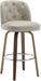 Bar Stools Set of 2, 26" Counter Height Swivel Bar Stools with Back,Walnut Bentwood Legs, Faux Leather Upholstered Counter Stools, Modern Counter Chairs Bar Stool for Kitchen Island, Griege