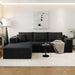 Black Cloudlike Sectional Sofa Featuring Left Chaise