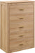 46" Tall Transitional 5-Drawer Dresser for Bedroom, Pale Honey Oak