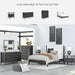 Signature Design by Ashley Cadmori Modern Queen Upholstered Platform Bed, Foundation or Box Spring Not Needed, Black & White