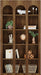 5-Tier Farmhouse Arched Bookshelf, 70.87-Inch Mid Century Modern Arched Bookcase with Open Shelves, Tall Book Shelf Vintage Display Storage Shelving Unit for Home Office, Rustic Brown