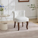 Elegant White Velvet Upholstered Tufted Vanity Chair