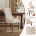 Fabric Side Dining Chairs Set of 6, Wingback Upholstered Dining Room Chairs with Tufted Button, Living Room Chairs for Home Kitchen, Beige