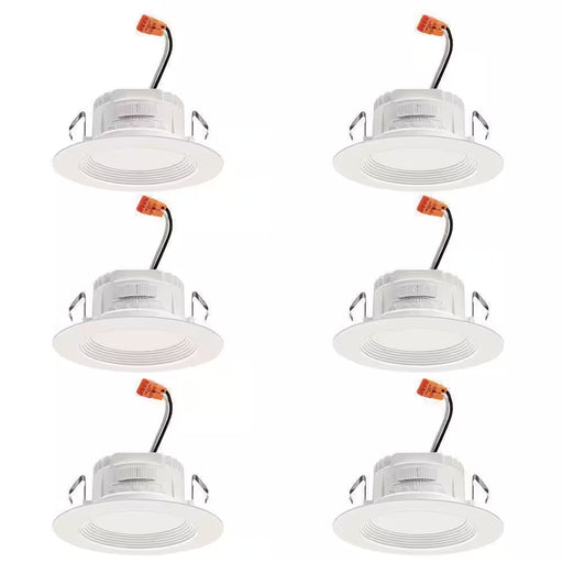 Contractor Select Retrobasics 4 In. Selectable CCT Integrated LED Retrofit White Recessed Light Trim (6-Pack)