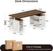Farmhouse 55 Inch Electric Standing Desk with Storage, Walnut+White