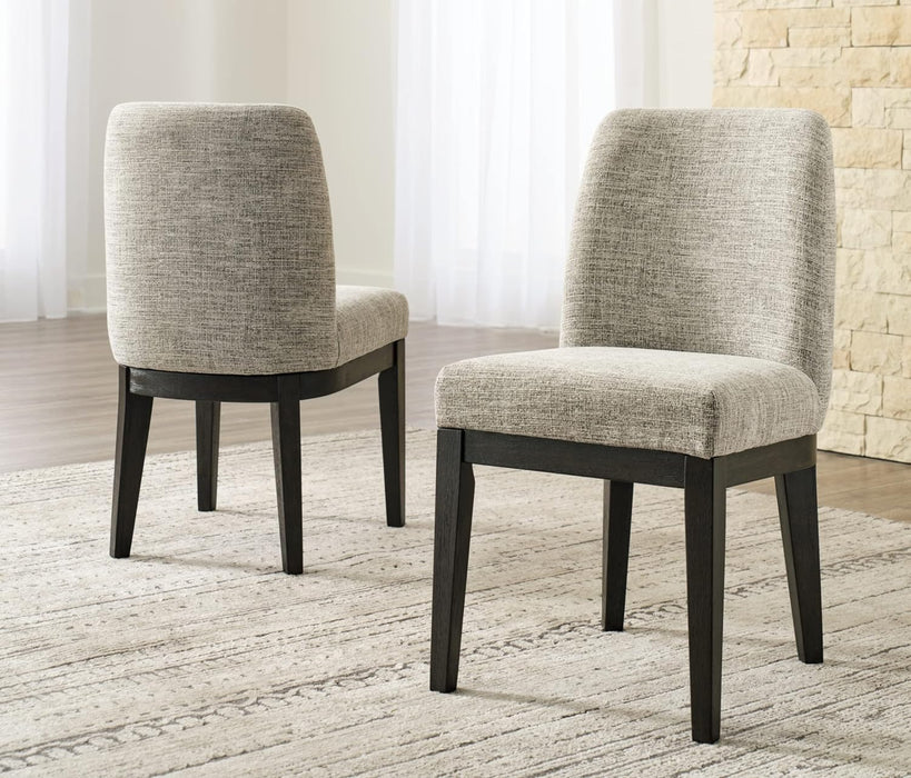 Burkhaus Traditional Upholstered Dining Chair, Set of 2, Dark Brown