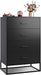 Black Dresser for Bedroom with 4 Drawers, Tall Dresser with Sturdy Metal Frame, Wood Chest of Drawers for Closet, Living Room, Hallway