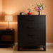 Black Dresser for Bedroom with 4 Drawers, Tall Dresser with Sturdy Metal Frame, Wood Chest of Drawers for Closet, Living Room, Hallway