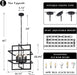 Black Industrial Geometric Pendant Lighting 6 Light