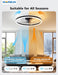 RGB Ceiling Fan with Light and Remote,20" Fandelier Smart Ceiling Fan,Black