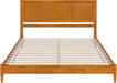 , Charlotte King Solid Wood Low Profile Platform Bed, Light Toffee