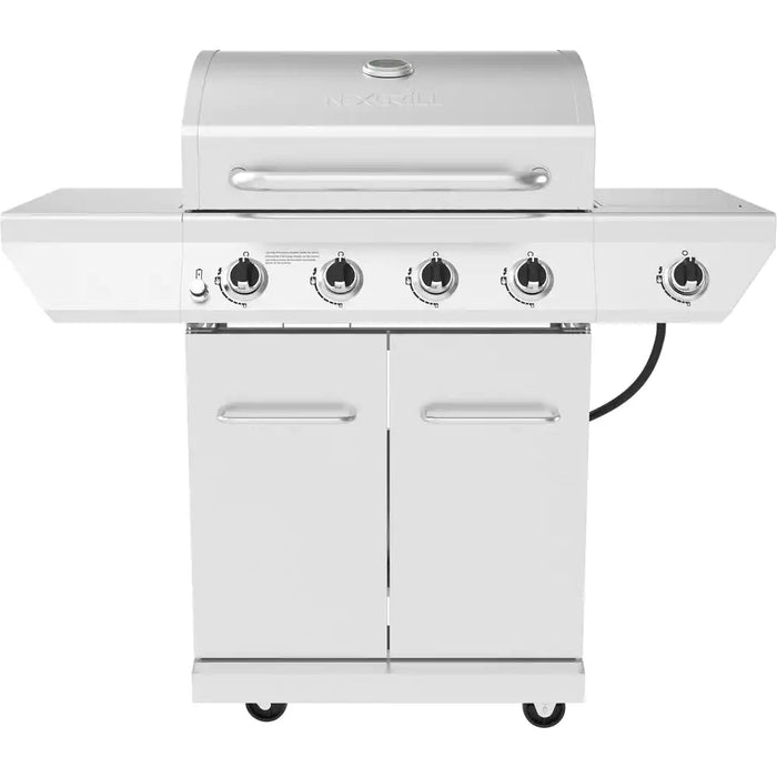 4-Burner Propane Gas Grill in Stainless Steel with Side Burner