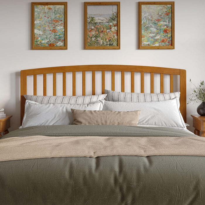 Richmond King Solid Wood Headboard with Attachable Charger in Light Toffee