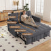 Three In One Convertible Sleeper Sofa Bed With Adjustable Backrest Light Gray