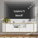 TV Consoles for Living Room: 70" Luxury Fluted White and Gold TV Stand Fits Tvs up to 80 Inch, Faux Marble Top Entertainment Center with Doors (White, 70 Inch TV Stand)