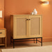 2-Door Rattan Storage Cabinet, Accent Furniture, Multifunctional Cupboard for Living Room, Hallway, Kitchen, Sideboard, Buffet Table W/Non-Scratch Foot Pads - Natural