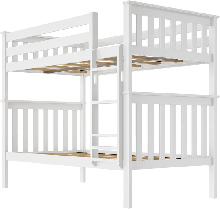 White Twin Over Twin Bunk Bed CraftedFromSolidNewZealandPine