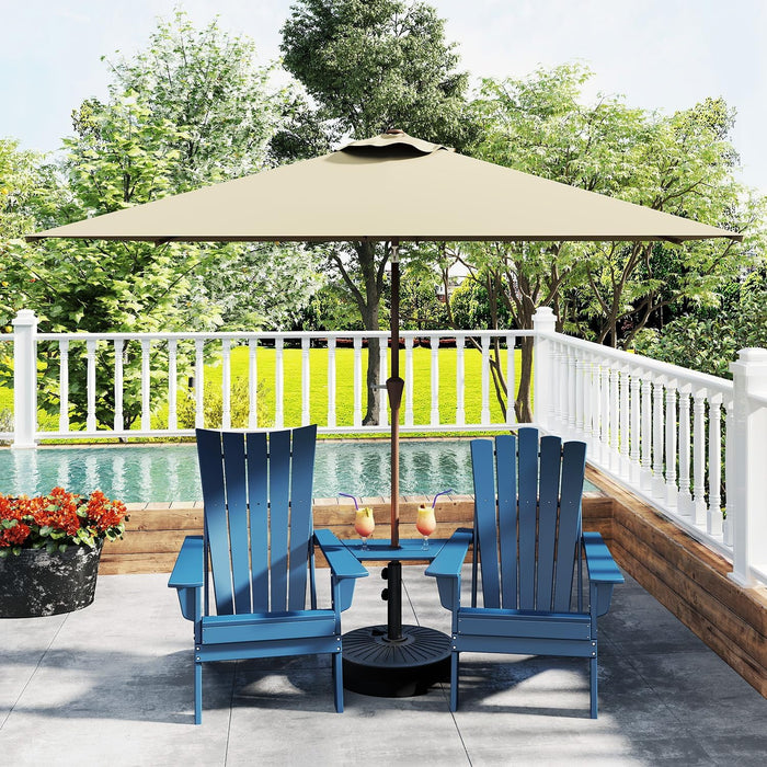 6X10 ft Rectangular Patio Umbrella Tan Weatherproof